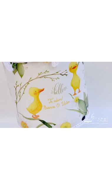 Trusou botez cu ratuste, narcise si flori de margaritar Mac Mac 27